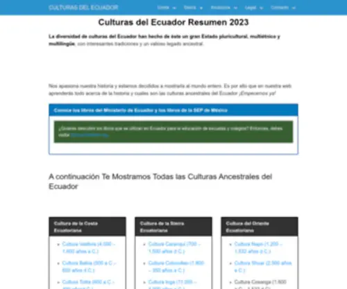 Culturasdelecuador.com(▷▷ CULTURAS DEL ECUADOR) Screenshot