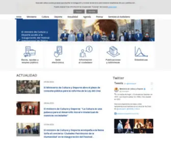 Culturaydeporte.gob.es(Portada de la web del Ministerio de Cultura y Deporte) Screenshot