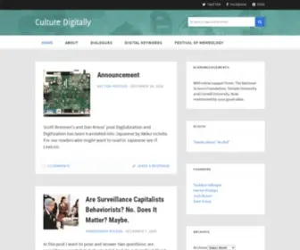 Culturedigitally.org(Culture Digitally // Examining Contemporary Cultural Production) Screenshot