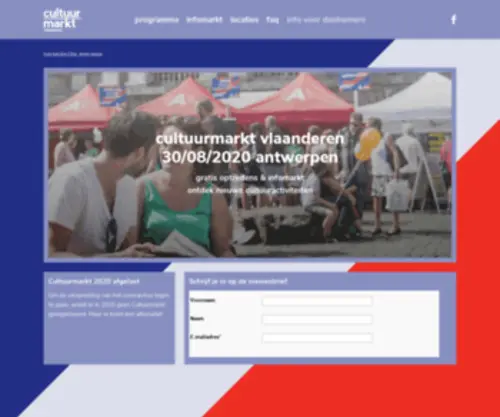 Cultuurmarkt.be(Cultuurmarkt van vlaanderen) Screenshot