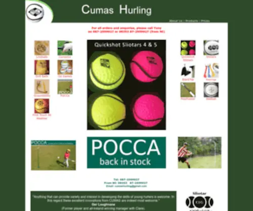 Cumashurling.com(Cumas Hurling) Screenshot