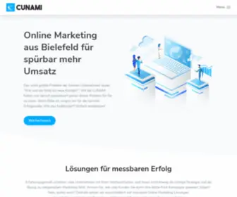 Cunami.de(Spürbar mehr Umsatz durch Online Marketing aus Bielefeld) Screenshot