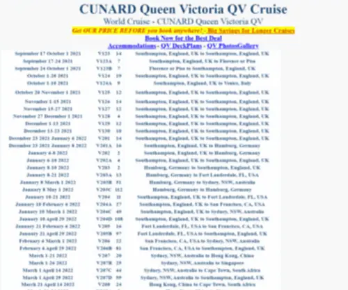 Cunardqueenvictoria.net(QV Queen Victoria Cunard) Screenshot