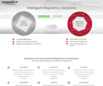 Cunesoft.com(Best Regulatory Compliance Software for Life Science Companies) Screenshot