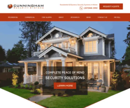 Cunninghamsecurity.com(Maine Security Systems for Home and Commercial Protection) Screenshot