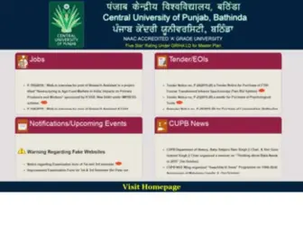 Cup.ac.in(Central University of Punjab) Screenshot
