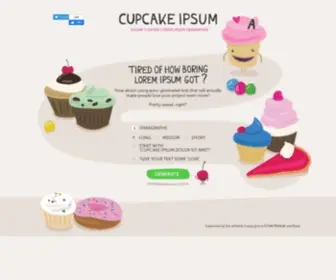 Cupcakeipsum.com(Cupcake Ipsum) Screenshot