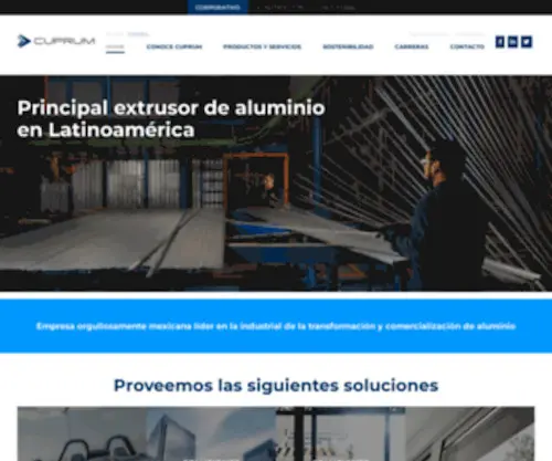 Cuprum.com(Empresa Industrial líder en productos derivados del aluminio) Screenshot