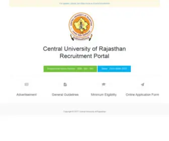 Curajrecruitment.in(CU Rajasthan ( Central University Rajasthan)) Screenshot