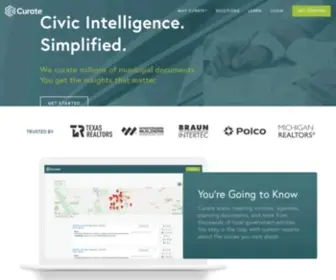 Curatesolutions.com(Curate provides actionable market intelligence in the construction industry by scanning local government) Screenshot