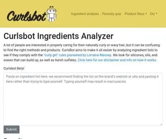 Curlsbot.com(Ingredients Analysis) Screenshot