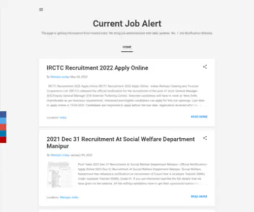 Currentjobalert.com(Current Job Alert) Screenshot