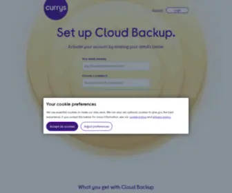 Curryscloudbackup.co.uk(Purchase Details) Screenshot