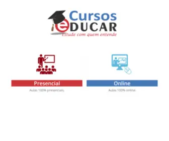 Cursoseducar.com.br(Jornalismo, Educação, Novas Tecnologias, Informática, Tutor Online, Concursos, Revista Científica, Ambiente Virtual de Aprendizagem, Cursos com Certificado) Screenshot