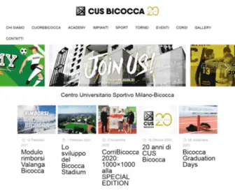 Cusbicocca.it(Centro Universitario Sportivo Milano Bicocca) Screenshot