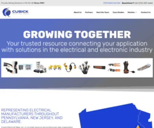 Cusicksales.com(Manufacture Reps and Sales) Screenshot