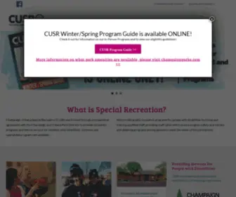 Cuspecialrecreation.com(Champaign Urbana Special Recreation) Screenshot