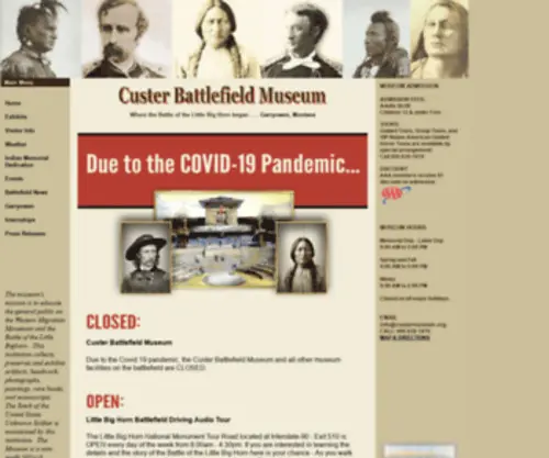 Custermuseum.org(Custer Battlefield Museum Home) Screenshot