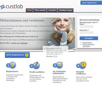 Custlab.com(Geld mit Umfragen verdienen) Screenshot