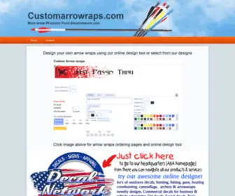 Customarrowwraps.com(Arrow wraps custom design online archery bow decals) Screenshot