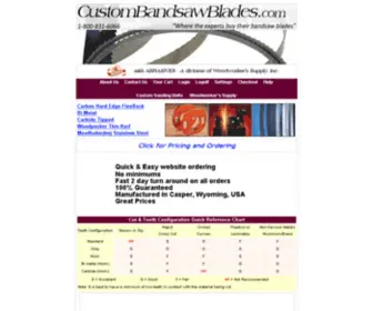 Custombandsawblades.com(Band Saw Blades) Screenshot