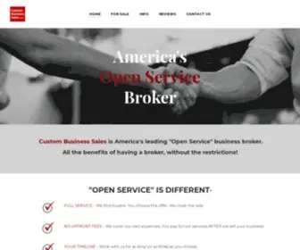 Custombusinesssales.com(THE "OPEN SERVICE" BUSINESS BROKER) Screenshot