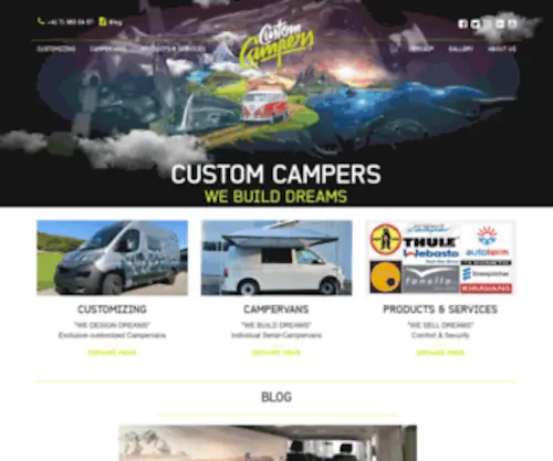 Customcampers.ch(Camper vans ausbauen Schweiz) Screenshot