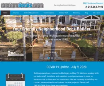 Customdecks.com(Custom Deck Builders Serving Metro Detroit) Screenshot