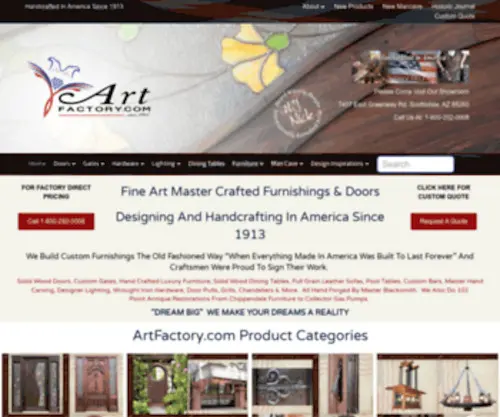 Customdoorfactory.com(Art Factory Home) Screenshot