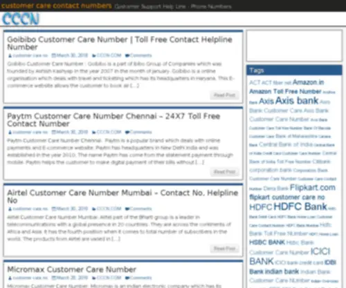 Customer-Care-Contact-Numbers.com(Customer Care Contact Numbers) Screenshot