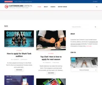 Customercarecontacts.com(Contact info) Screenshot
