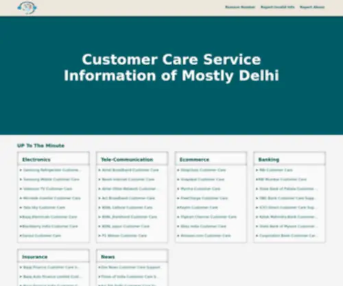 Customercaredelhi.in(Customer Care Information of Delhi) Screenshot