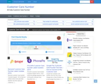 Customercarenumber.in.net(Customer Care Number) Screenshot