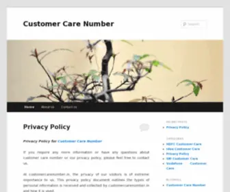 Customercarenumber.in(Customer Care Number) Screenshot