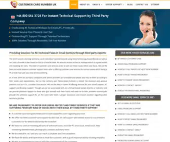 Customercarenumber.uk(Customer Care Numbers for Yahoo) Screenshot
