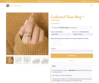 Customizednamerings.com(Customized Name Rings) Screenshot