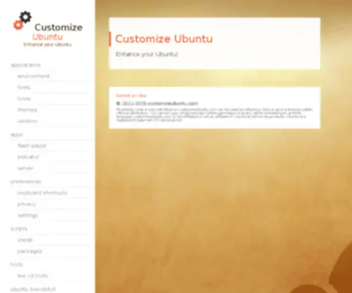 Customizeubuntu.com(/ Enhance your Ubuntu) Screenshot