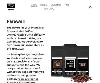 Customlabelcoffee.com(Create your own bag of coffee. Choose from over 30 blends from farmers around the world. Our coffee) Screenshot