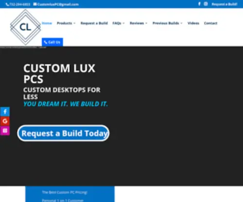 Customluxpcs.com(Affordable Gaming Desktops) Screenshot