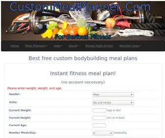 Custommealplanner.com(Best free custom bodybuilding meal plans) Screenshot