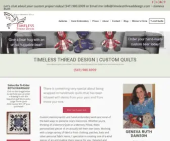 CustommemoryQuilt.com(Timeless Thread Design) Screenshot