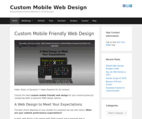 Custommobilewebdesign.com(Custom Mobile Friendly Web Design) Screenshot