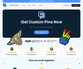 Custompinsnow.com(Custom Pins Now) Screenshot