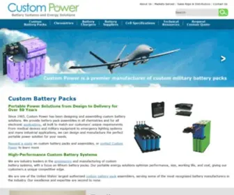 Custompower.com(High-Performance Custom Battery Packs & Battery Chargers) Screenshot