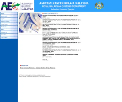 Customsgc.gov.my(AEO Malaysia) Screenshot