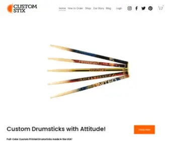 Customstix.com(Custom personalized Drumsticks) Screenshot