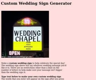 Customweddingsign.com(Custom Wedding Sign Generator) Screenshot