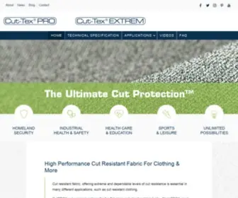 Cut-Tex.com(Cut-Tex® PRO Cut Resistant Fabric for Clothing, PPE, Workwear) Screenshot