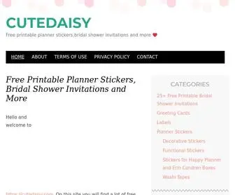 Cutedaisy.com(Free Printable Planner Stickers) Screenshot