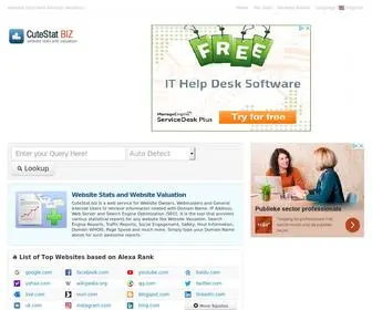 Cutestat.biz(Website Stats and Website Valuation) Screenshot